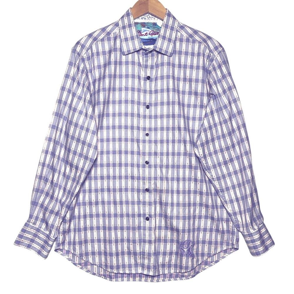 ROBERT GRAHAM Men’s Geo Checked Long Sleeve Button Up Shirt